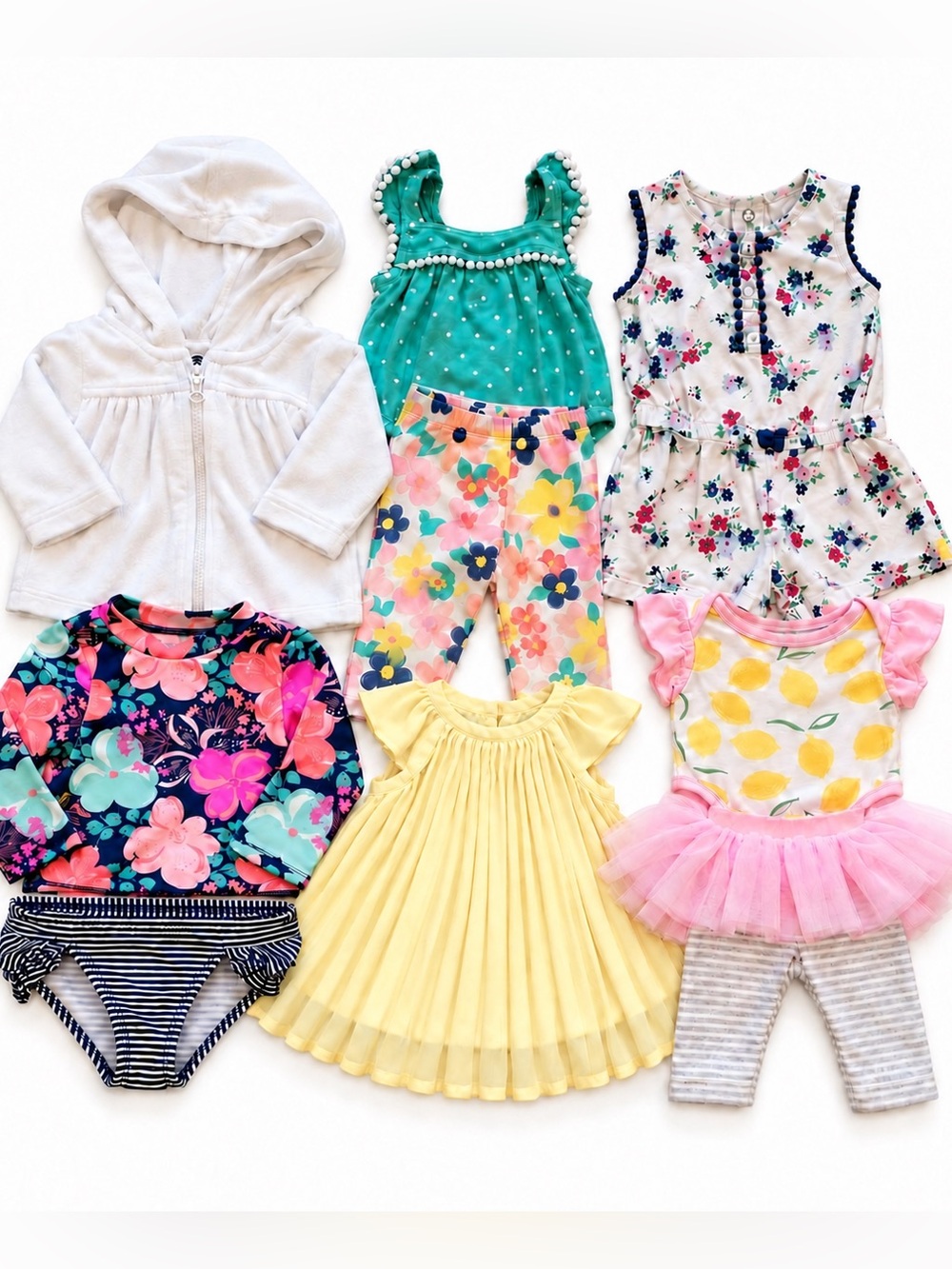 Baby Girl 0-3M Clothing Bundle Dress, Romper, swim, outfits baby girl lot